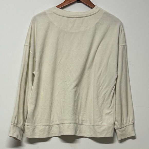 H&M Women's Ivory Cream Long Sleeve Oversized Pullover Casual Shirt Small - Picture 3 of 5
